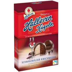 Продуктови Категории Шоколади Halloren Шоколадови топчета пълнени с крем от череши Шварцвалд 125 гр
